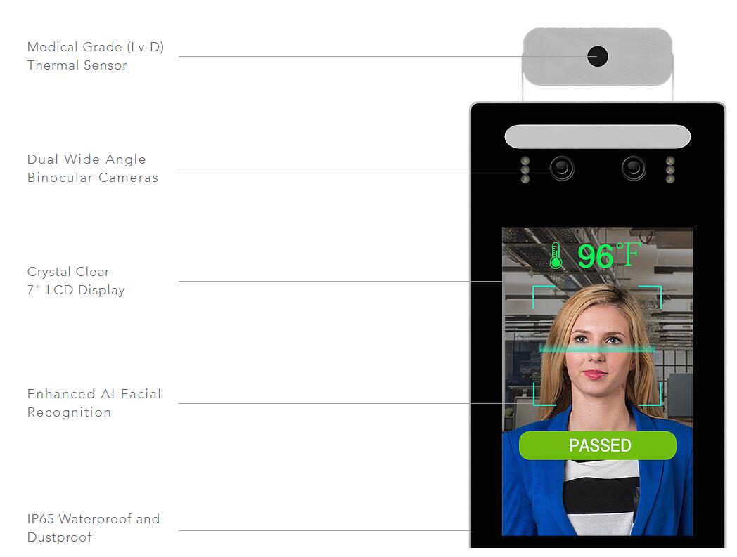face recognition with thermometer Mult-language Body Temperature Measurement Face Recognition Terminal